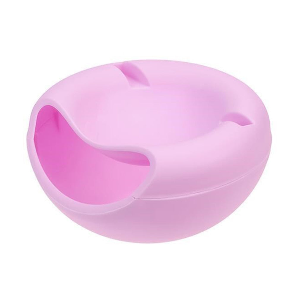 Lazy Snack Bowl Plastic Double-Layer Snack Storage Box Bowl Fruit Bowl And Mobile Phone Bracket Chase Artifact Plate Bowl